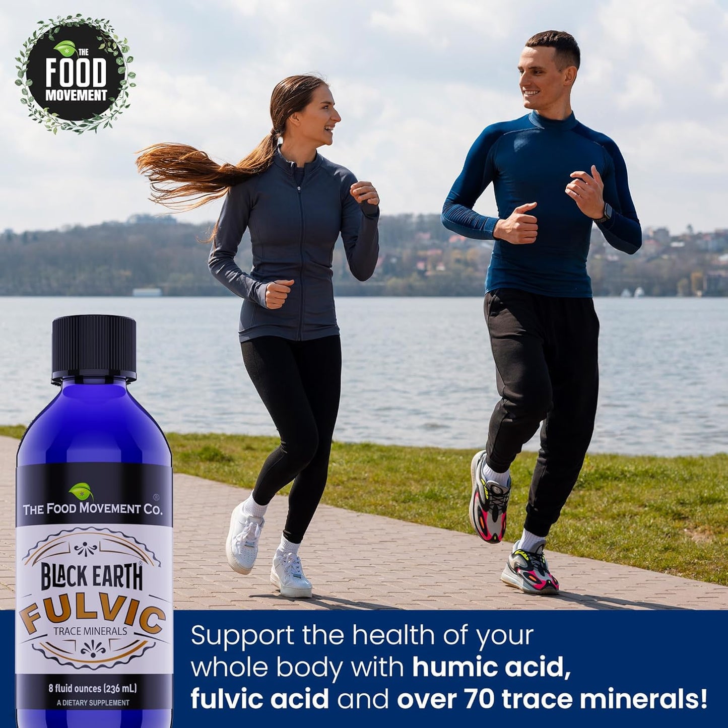 Black Earth Fulvic Acid - Humic Fulvic Minerals with Electrolytes for Digestive Health, Exercise Recovery & 8oz Trace Minerals Supplement by THE FOOD MOVEMENT CO. - Espot.com.au