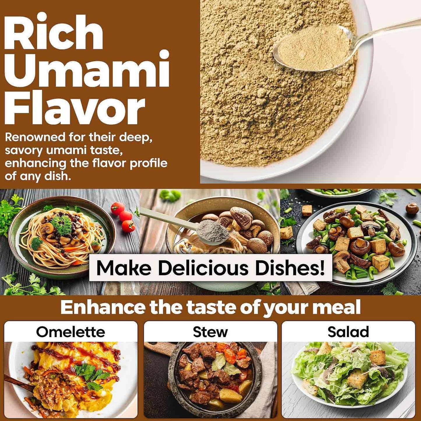 Organic Japanese Shiitake Mushroom Powder - Umami Seasoning for Cooking, 2.1 Oz (60g), Gluten-Free & Vegan - No Additives - Ideal for Soups - Espot.com.au