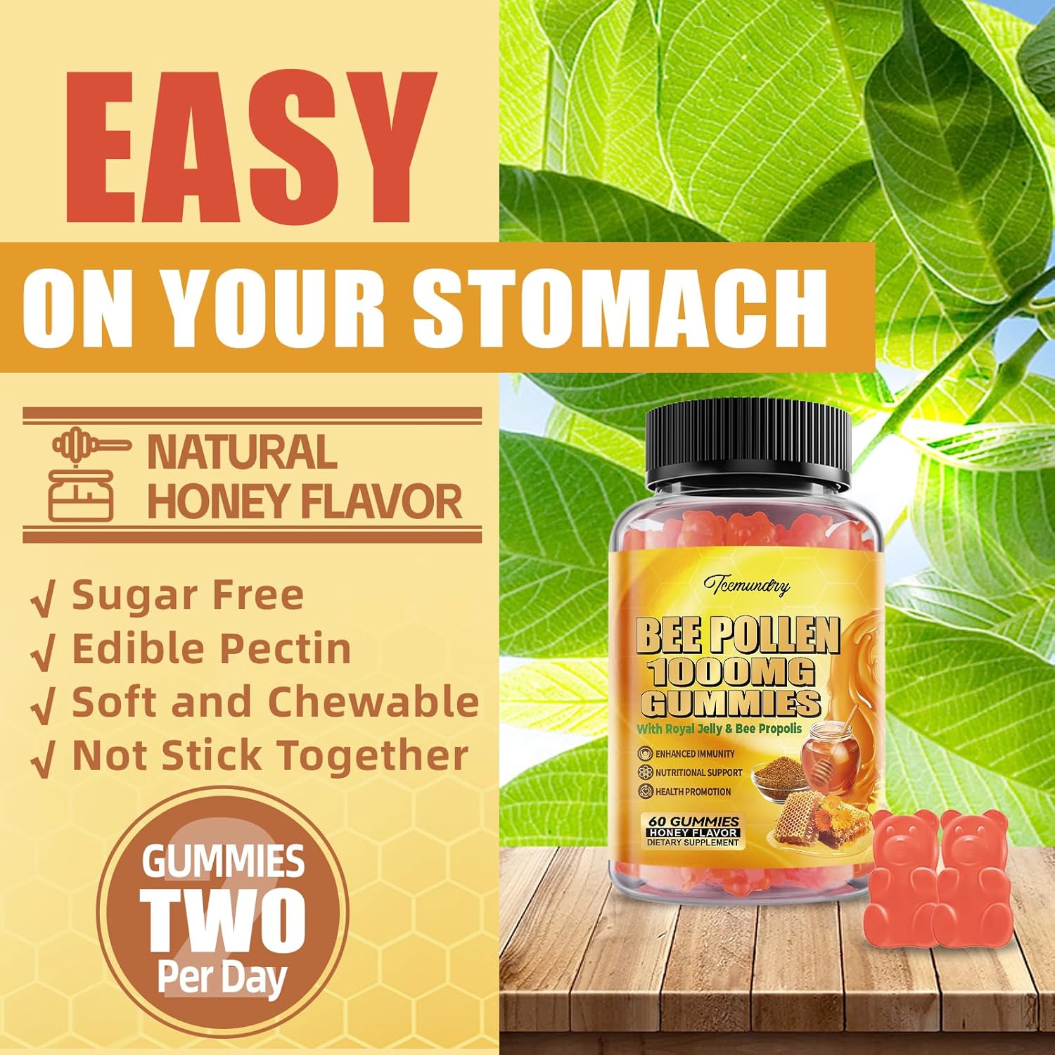 sugar-free-bee-pollen-gummies-with-royal-jelly-propolis-vitamin-c-e-vegetarian-non-gmo-120-count-4