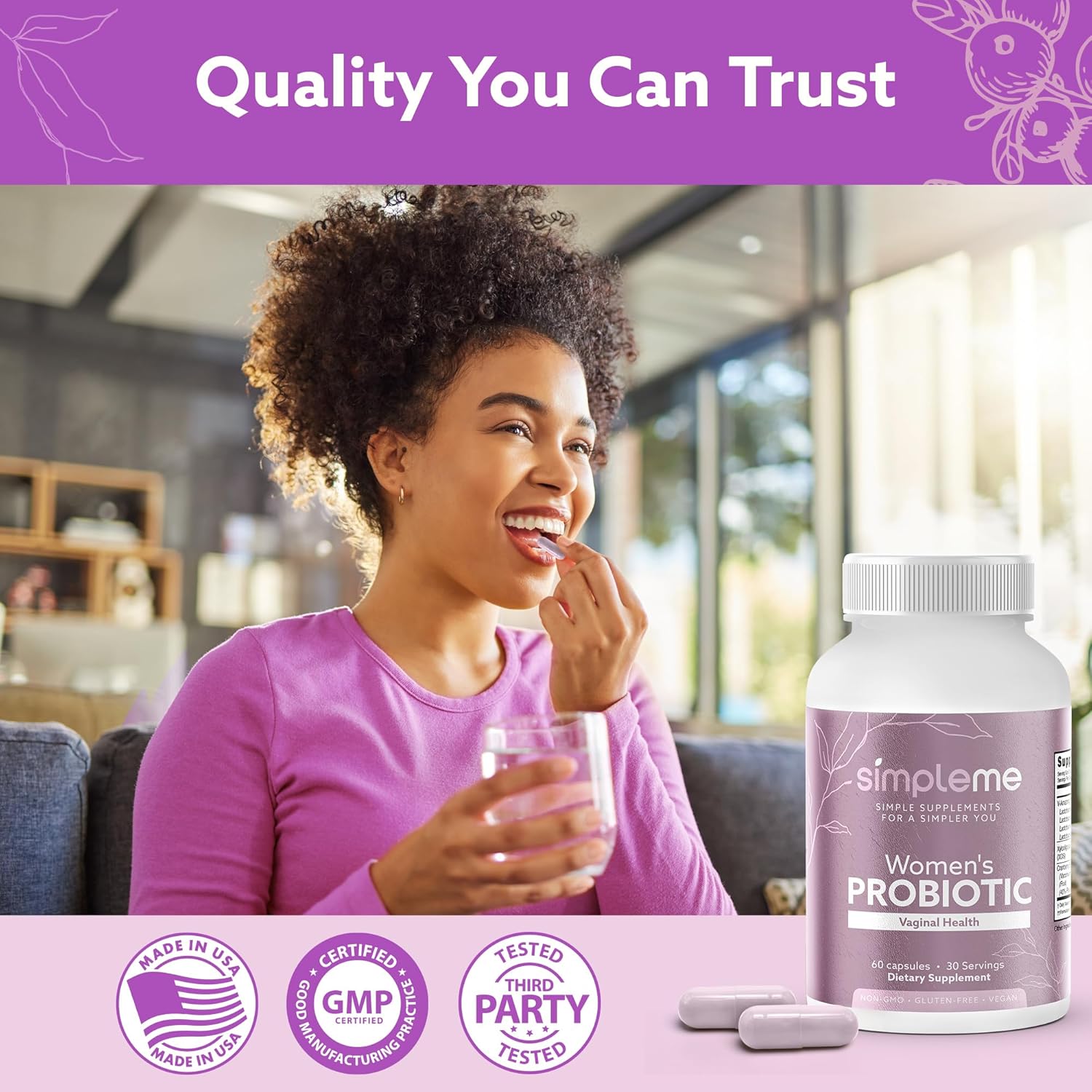 Women's Probiotic Supplement with Cranberry for Vaginal Health & UTI Prevention - 60 Capsules for pH Balance & Gut Flora - Probiotics with Prebiotics for Women's Wellness - Espot.com.au
