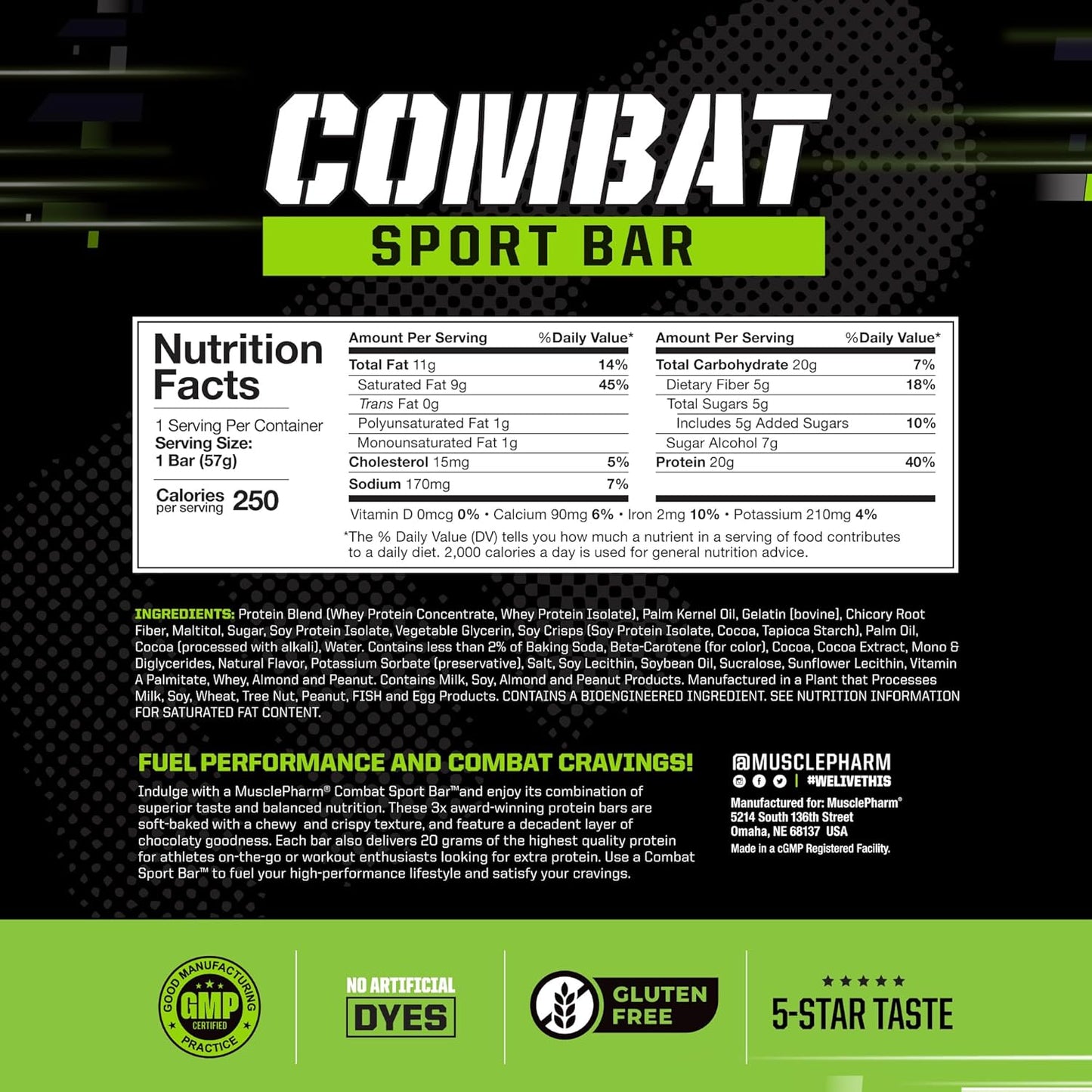 muscle-pharm-combat-sport-bar-chocolate-cake-flavor---high-protein-bars-with-20g-whey-protein-5g-fiber-gluten-free-12-bars---combat-cravings-fuel-performance-5