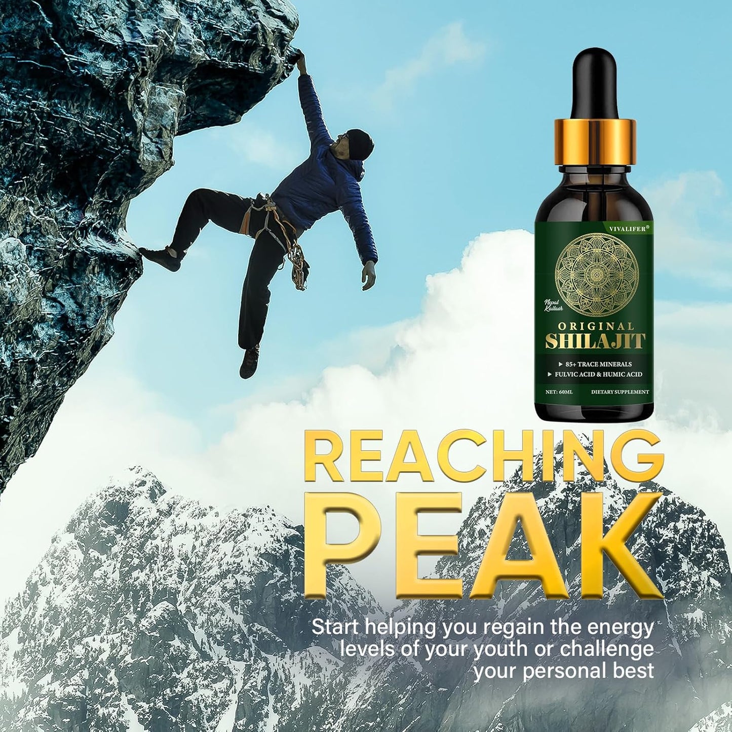 Pure Shilajit Resin Liquid Drops with 85+ Trace Minerals - Brain Booster, Energy & Immune Support - 2oz Bottle - 60 Day Supply - Espot.com.au