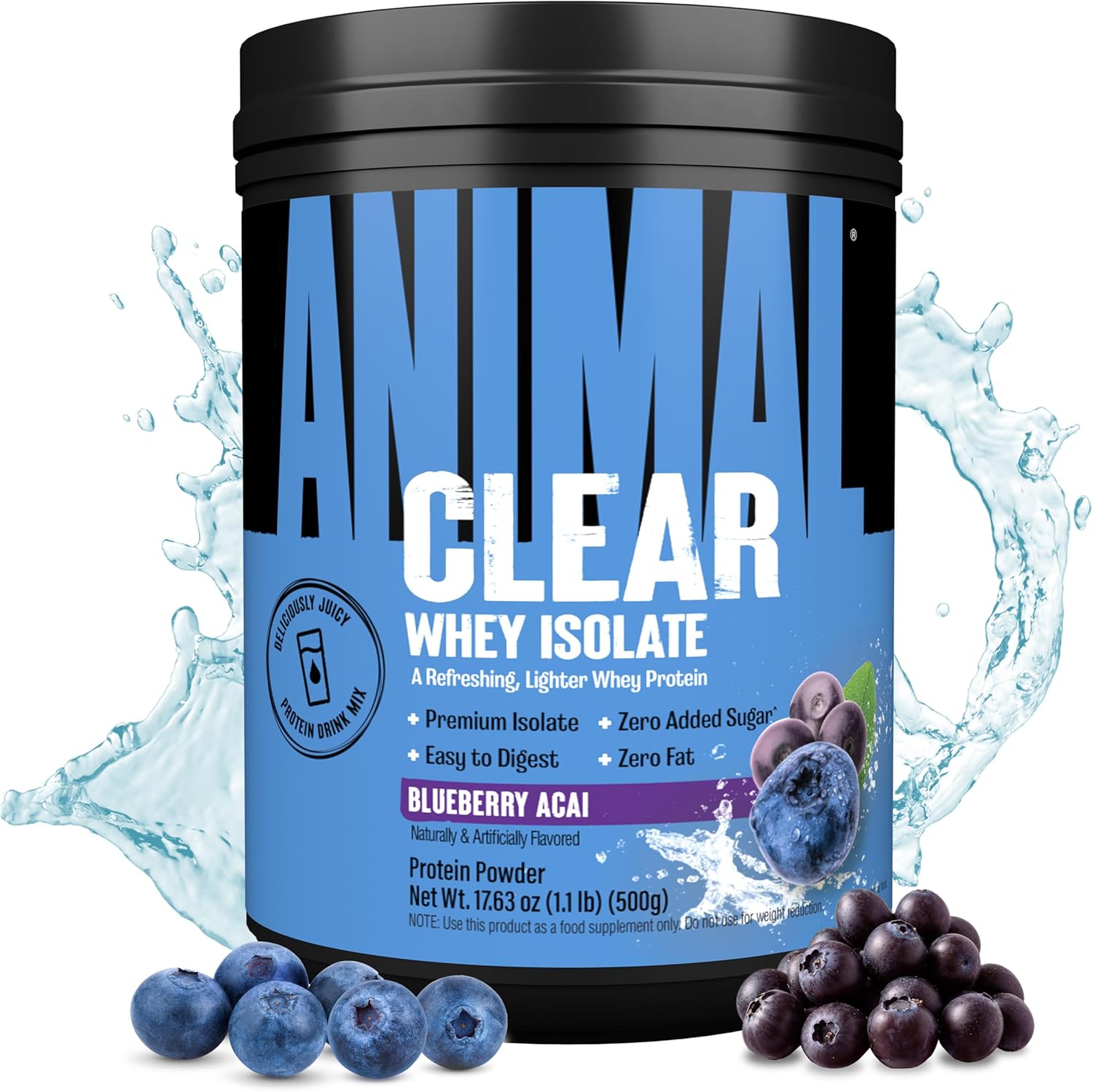 blueberry-acai-clear-whey-isolate-protein-powder---5g-bcaa-easy-to-digest-mix-refreshing-drink-for-men-and-women-500g-20-servings-1