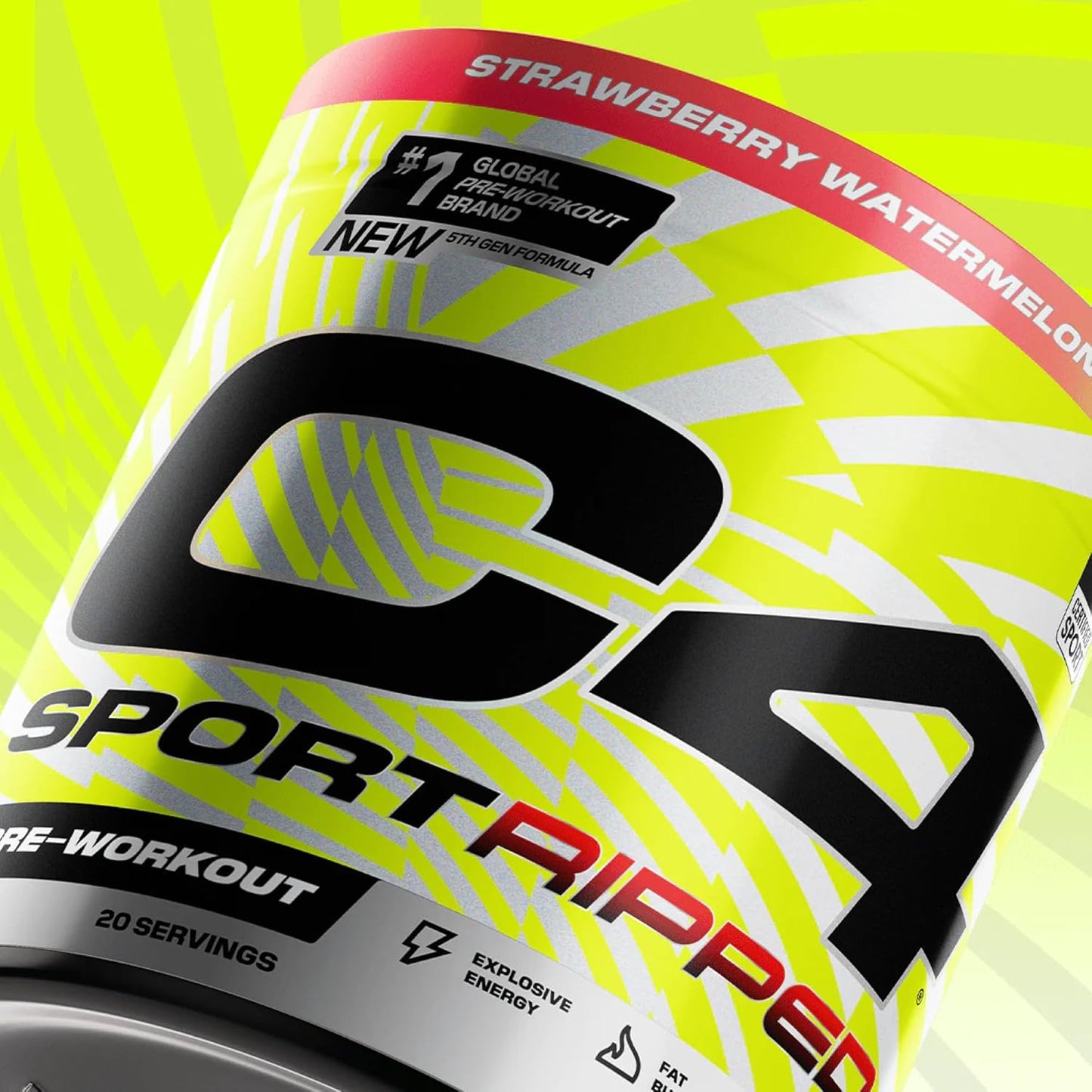 Cellucor C4 Ripped Sport Pre Workout Powder - NSF Certified for Sport - 200mg Caffeine + Cayenne Extract + Carnitine Tartrate + Beta-Alanine - Arctic Snow Cone, 20 Servings - Energy Booster with Fat-Burning Ingredients - Espot.com.au