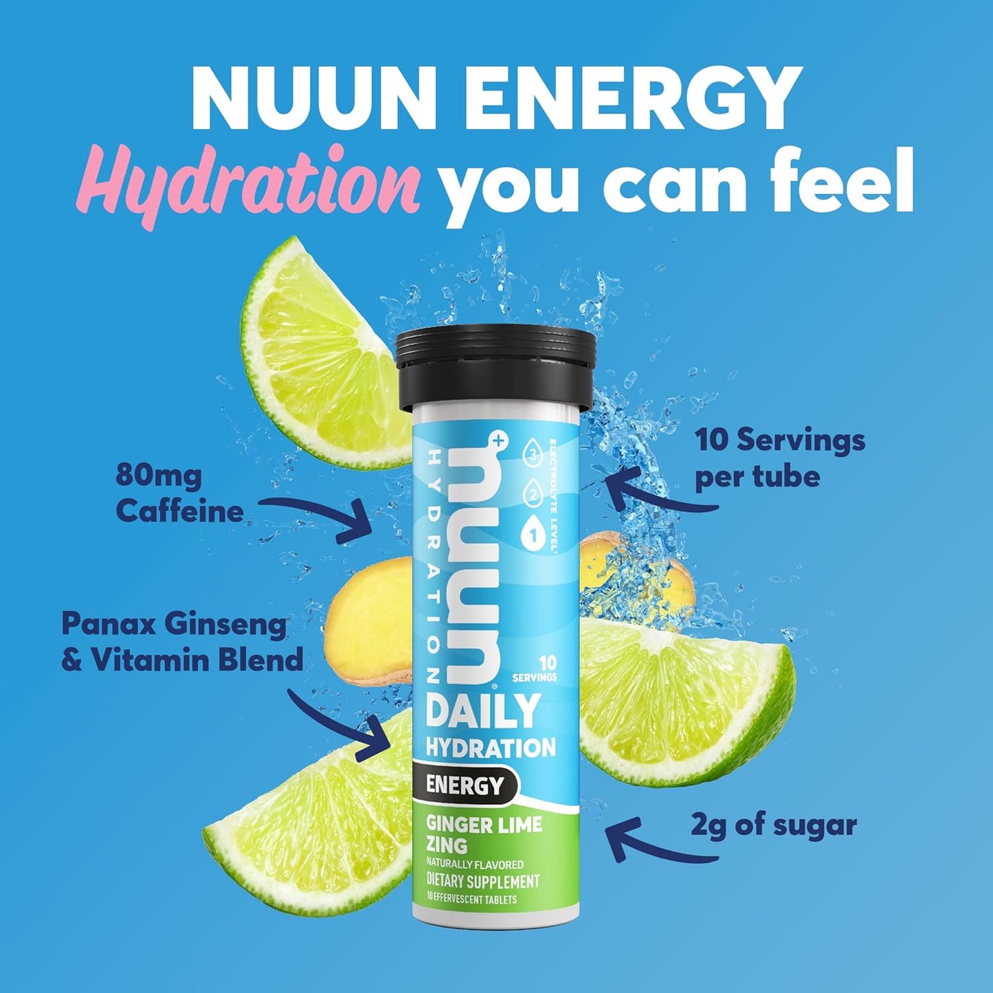 nuun-energy-electrolyte-tablets-with-caffeine-b-vitamins-ginseng---ginger-lime-zing-flavor---8-pack-80-servings---vegan-non-gmo---replenish-electrolytes-for-hydration-2
