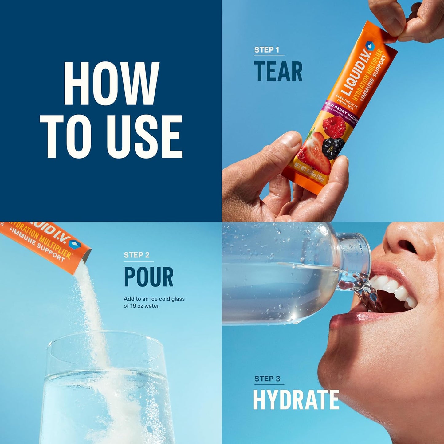 Liquid I.V.Ā® Hydration Multiplier +Immune Support Wild Berry Blend Drink Mix - 14 Servings - Espot.com.au
