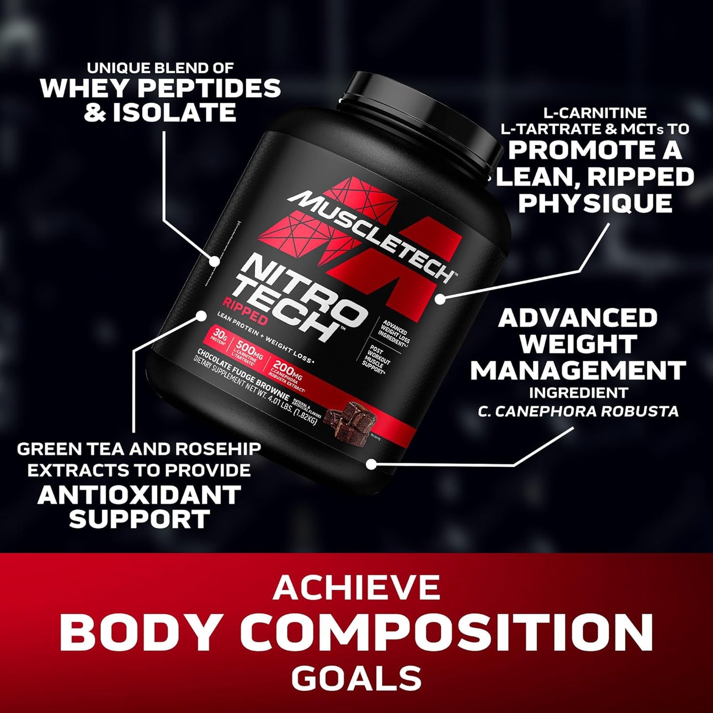 chocolate-fudge-brownie-muscletech-whey-protein-powder---4lb-nitro-tech-ripped-smoothie-mix-for-lean-muscle-fast-recovery---30g-whey-protein-for-women-men-3