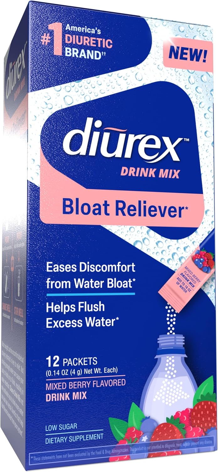 diurex-drink-mix-single-serve-packets---mixed-berry-flavored-bloat-relief---dietary-supplement---12-pack-box-2