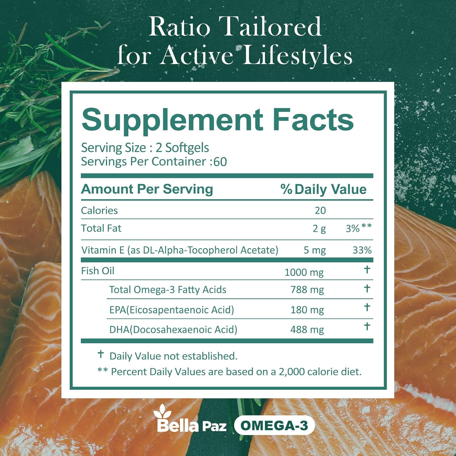 high-potency-omega-3-fish-oil-supplements-for-muscle-bone-heart-and-brain-support---788mg-omega-3-fatty-acids-488mg-dha-180mg-epa---burpless-softgels-for-fitness-men-and-women-120-count-2