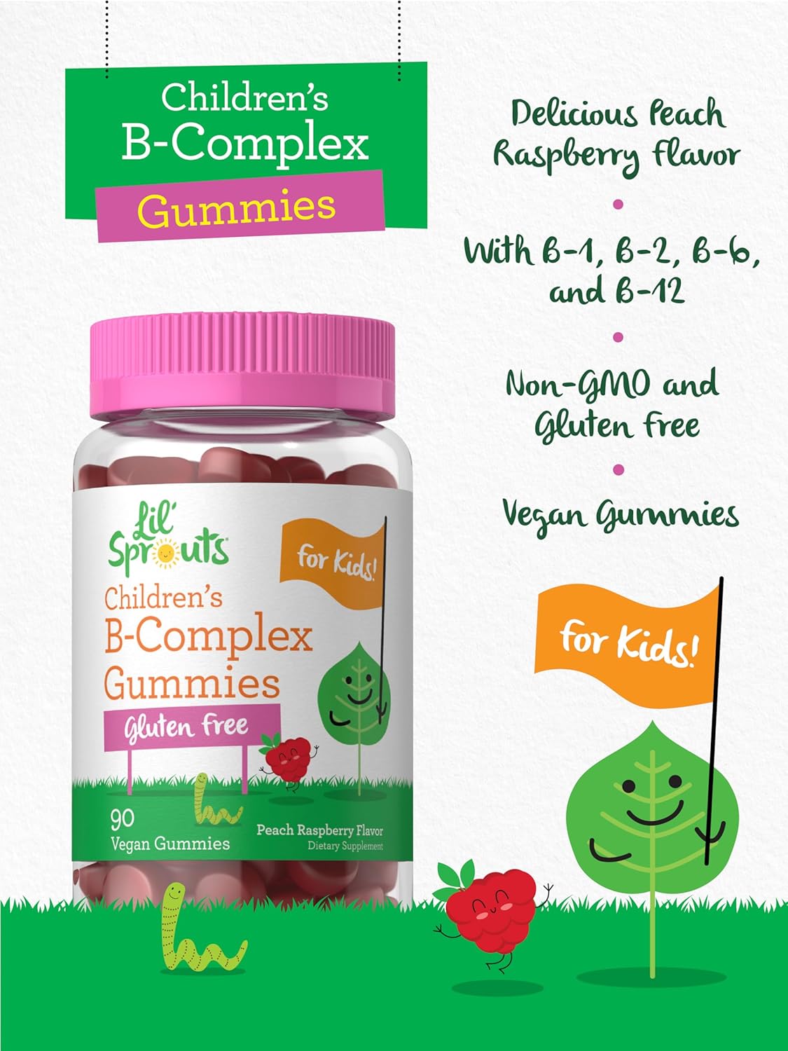 carlyle-kids-b-complex-gummies---90-count-peach-raspberry-flavor---non-gmo-gluten-free-vegan-supplement-for-lil-sprouts-4