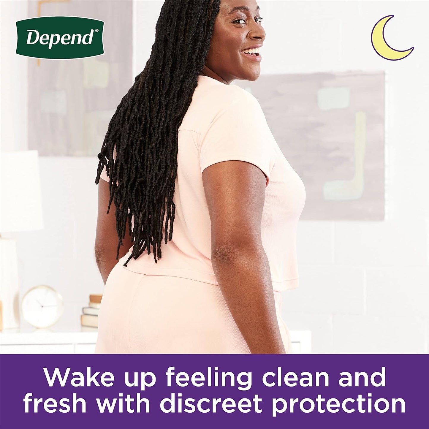 Depend Night Defense Women's Disposable Incontinence Underwear, Medium, 60 Count (4 Packs of 15), Overnight Protection, Blush - Espot.com.au