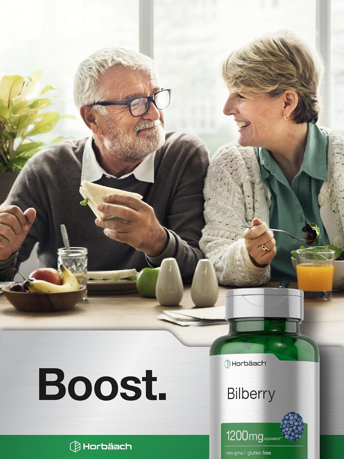 1200mg Bilberry Fruit Extract Capsules - 100 Count | Vegetarian, Non-GMO, Gluten Free Supplement by Horbäach - Espot.com.au