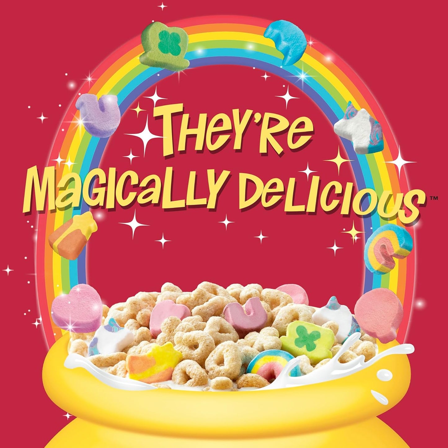 Gluten-Free Lucky Charms Cereal with Marshmallows, Giant Size 26.1 oz, Whole Grain Kids Breakfast - Espot.com.au