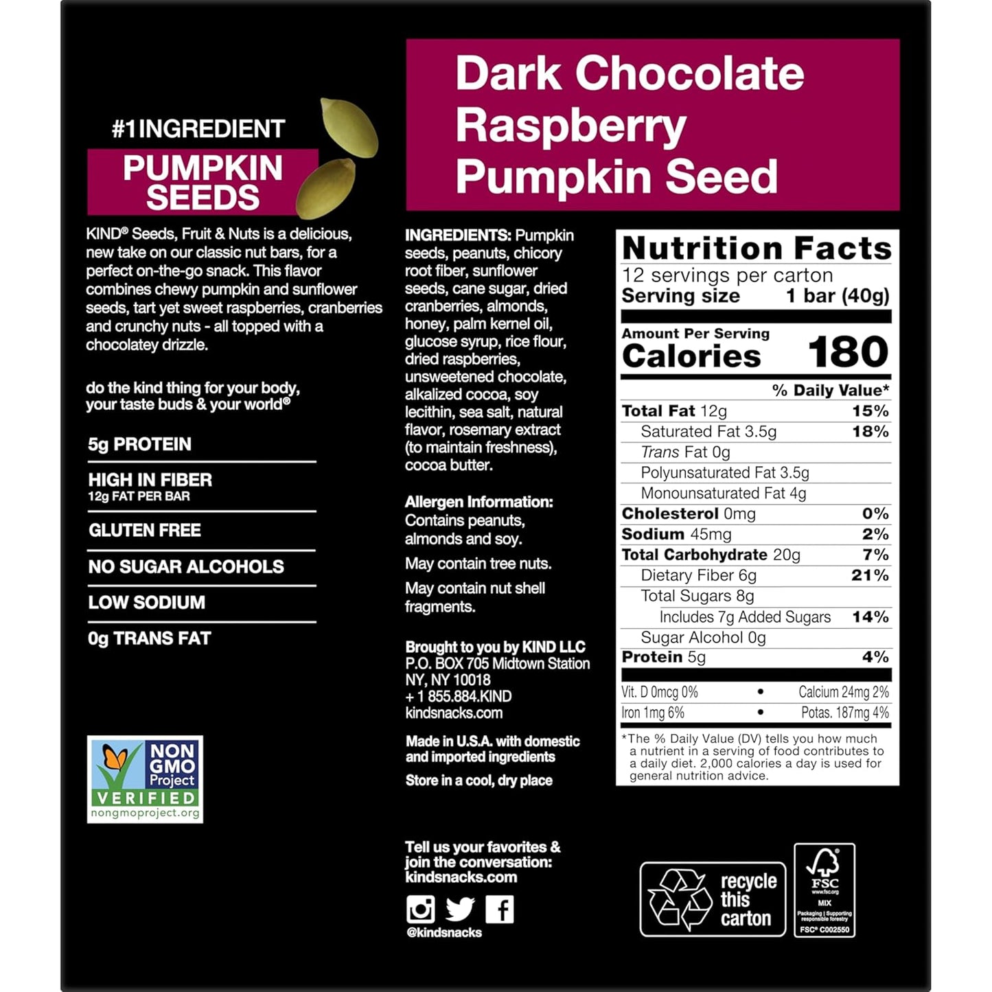 dark-chocolate-raspberry-pumpkin-seed-snack-bars---12-count-high-protein-fiber-gluten-free---kind-seeds-fruit-nuts-3