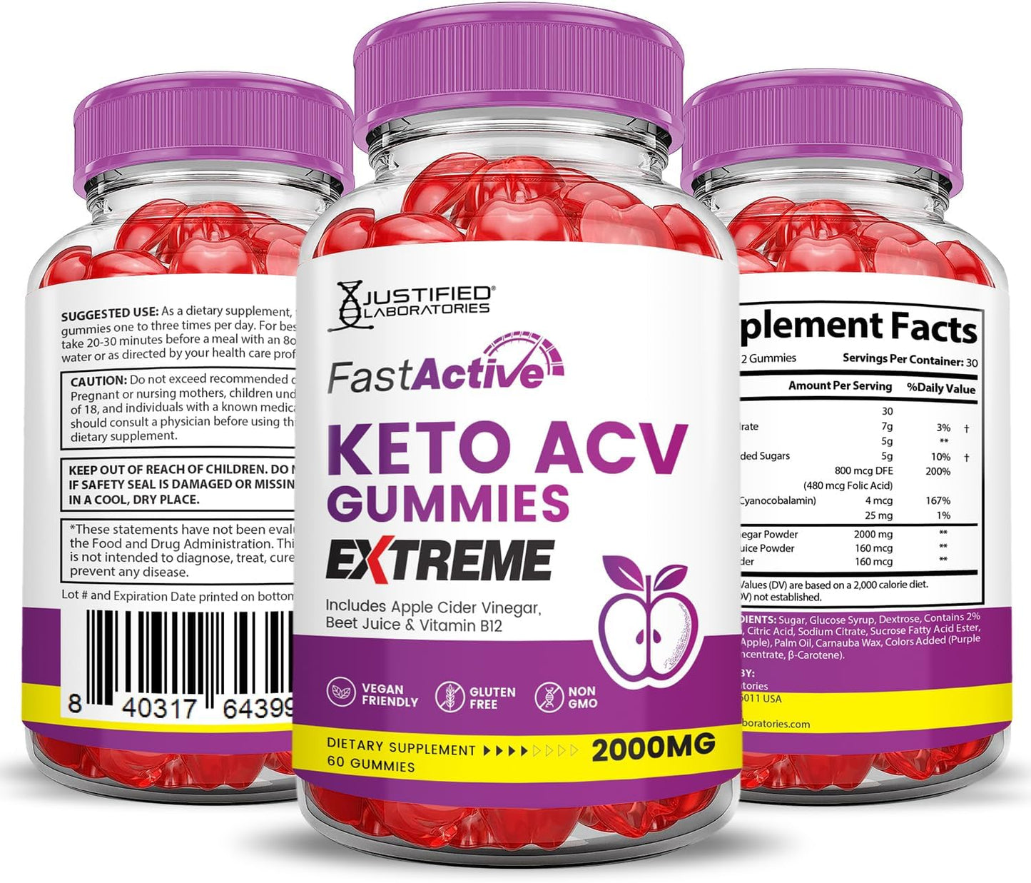fast-active-keto-acv-gummies-3-pack---2000mg-extreme-formula-with-pomegranate-beet-juice-powder-b12---vegan-non-gmo---180-gummies-by-justified-laboratories-7