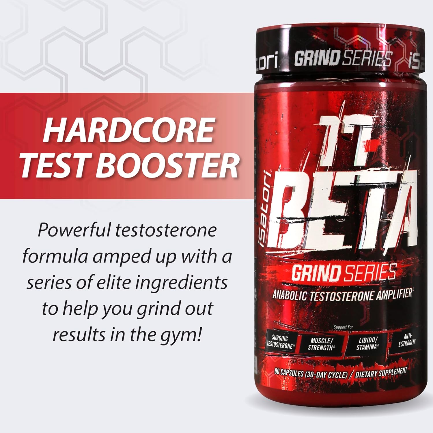 iSatori 17-Beta Testosterone Booster for Men - Muscle Growth & Strength Supplement with DHEA & Fenugreek Seed Extract - 90 Capsules - Espot.com.au