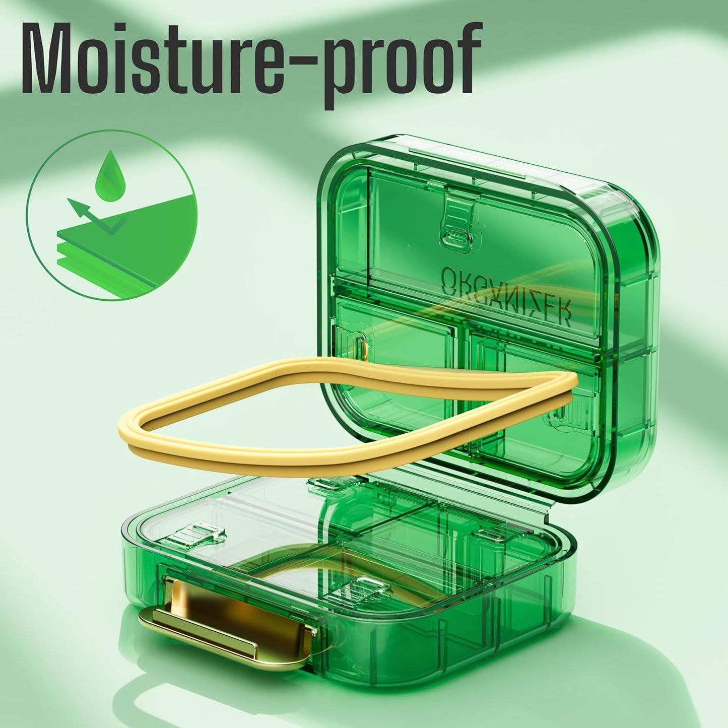 compact-7-day-pill-organizer-for-travel---cute-vitamin-case-with-portable-medicine-box---small-daily-pill-holder-in-green---pharmacy-supplement-container-for-purse-medication-dispenser-2