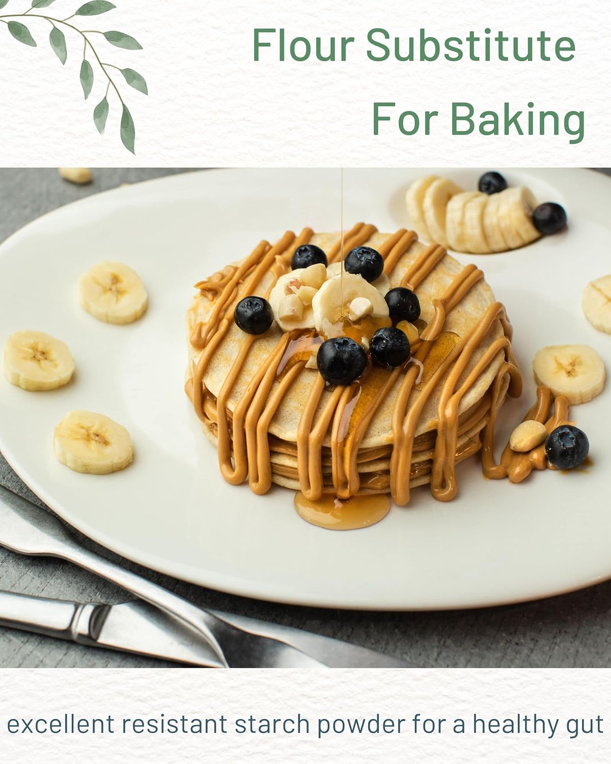 Organic Green Banana Powder - Blue Orchid Superfood Prebiotic Smoothie Flour - Gluten-Free Grain-Free Baking Substitute - 14 OZ - Espot.com.au