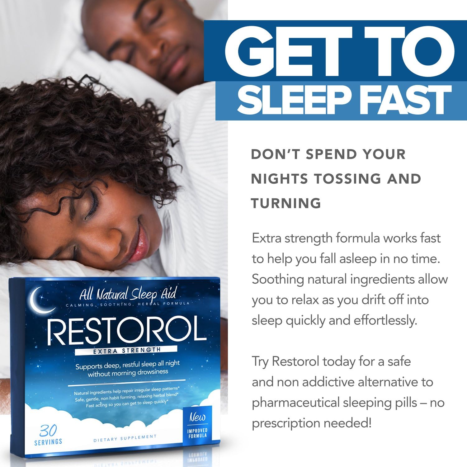 Restorol Natural Sleep Aid Supplement for Restful Sleep - 30 Capsules in 1 Bottle - Espot.com.au