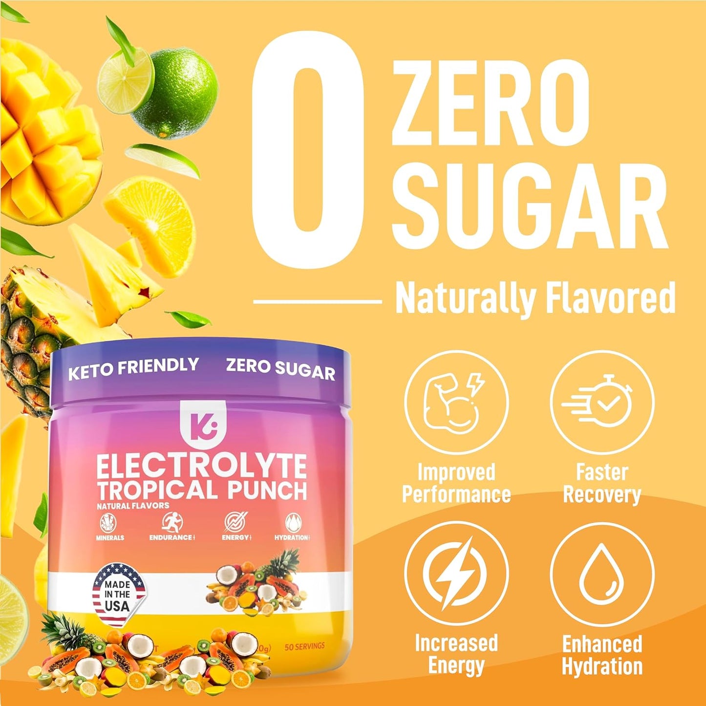 Keppi Keto Electrolytes Powder Bundle - Sugar-Free with Zero Carbs - Made in USA for Enhanced Hydration, Performance & Recovery - Tropical Punch & Raspberry Lemonade Flavor - Easy Mixing without Clumps - Espot.com.au