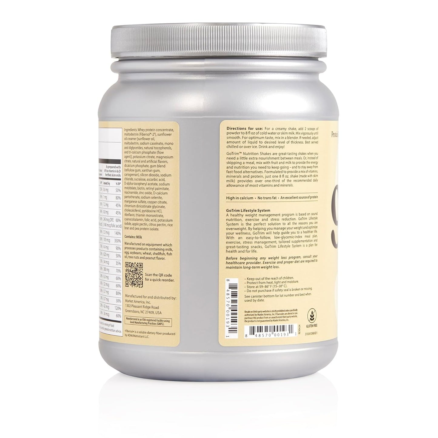 Creamy Vanilla TLS GoTrim Nutrition Shake - High Protein & Fiber, Meal Replacement, Gluten-Free, No Added Sugar, Ready to Drink - 14 Servings - Espot.com.au