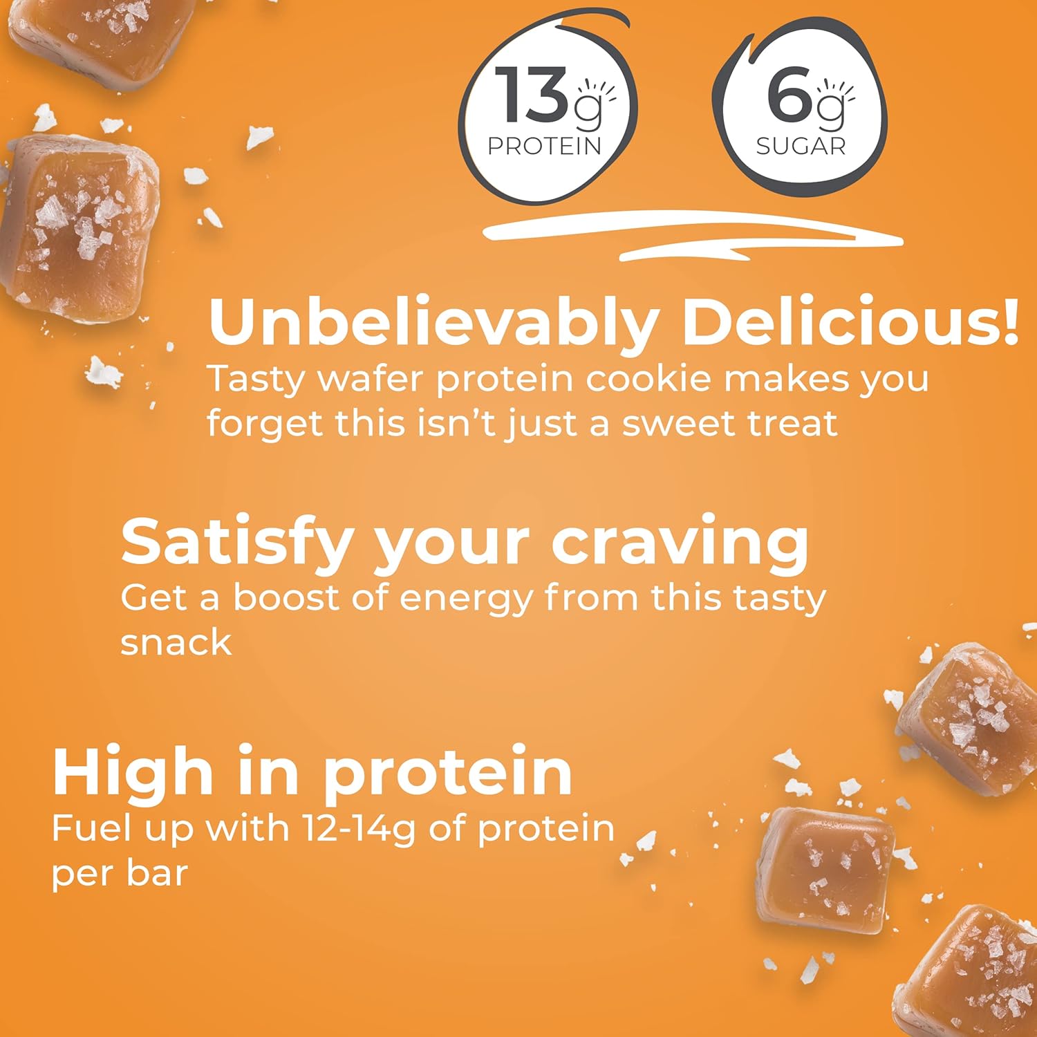 Salted Caramel Power Crunch Protein Wafer Bars - High Protein Snacks, 1.4oz (12 Pack) - Delicious Taste, Low Sugar - Espot.com.au
