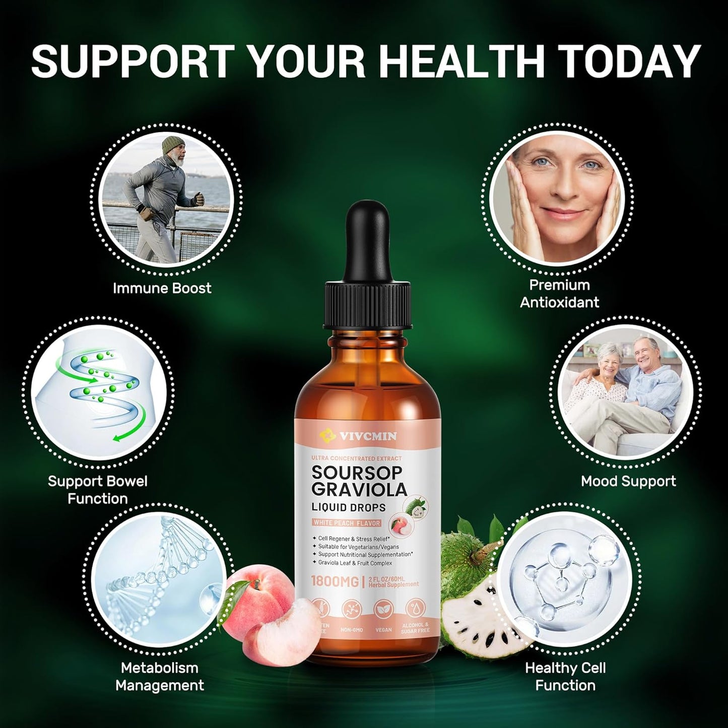 vivcmin-graviola-soursop-leaf-extract-liquid---immune-boost-relaxation-support-liver-sleep-aid-vegan-gluten-free-98-absorption-rate-white-peach-flavor---2-fl-oz-4