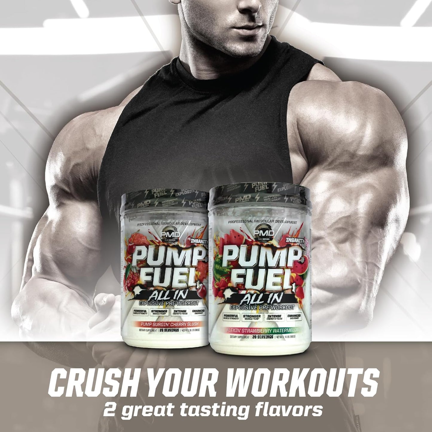 pmd-sports-pump-fuel-all-in-insanity---strawberry-watermelon-pre-workout-powder-for-maximum-energy-focus---ultimate-muscle-pump-supplement-with-creatine-beta-alanine---20-servings-8