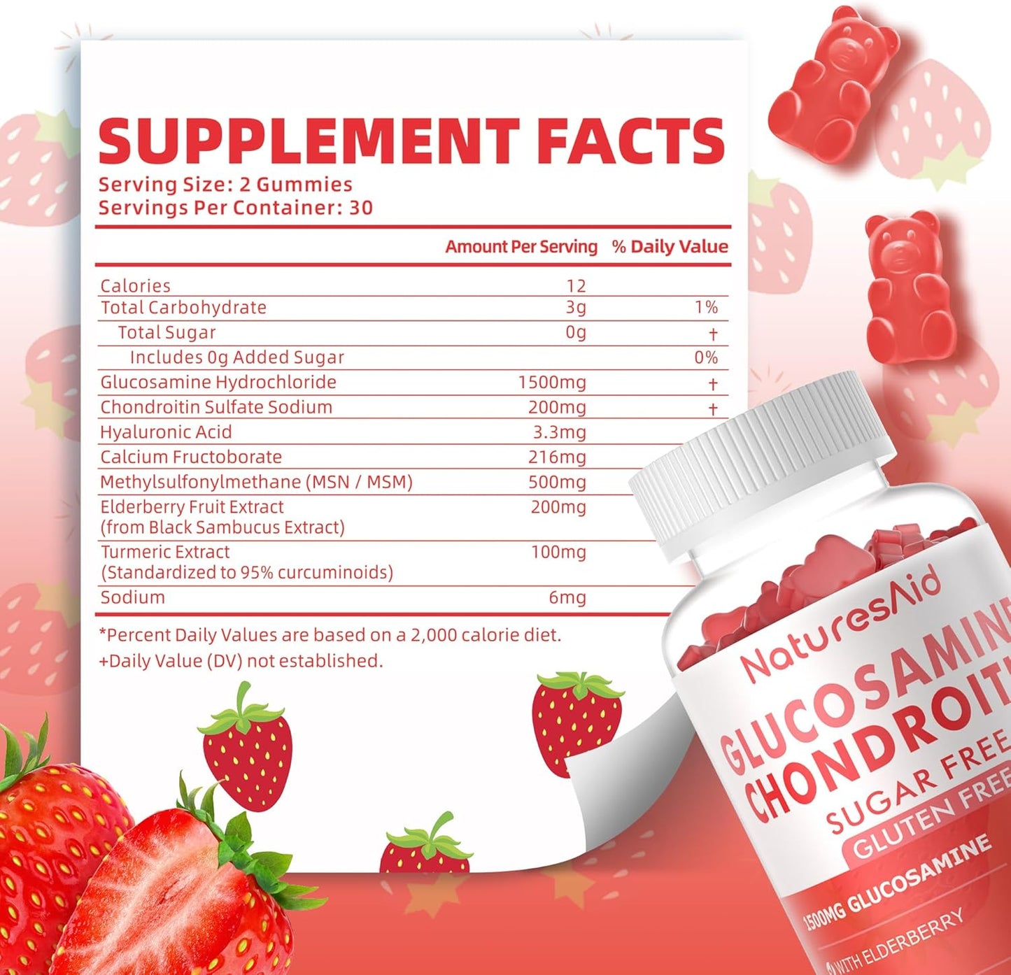 extra-strength-glucosamine-chondroitin-gummies-with-msm-elderberry---joint-immune-support-for-adults---strawberry-flavor---2-pack-2