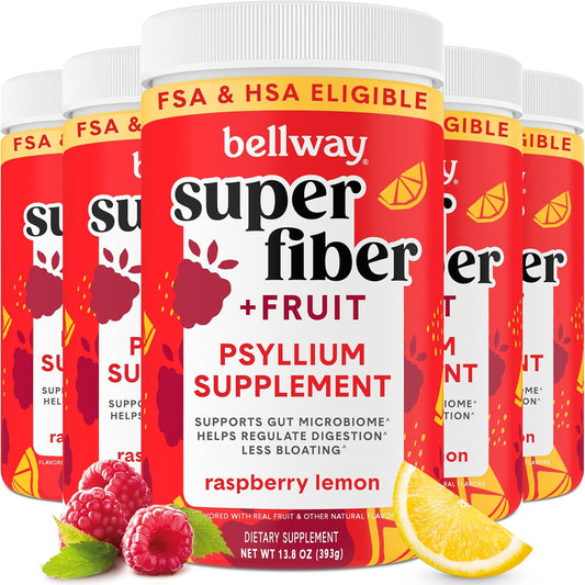 organic-bellway-super-fiber-powder-with-fruit-5-pack---sugar-free-psyllium-husk-fiber-supplement-for-gut-health-regularity-bloating-relief---non-gmo-plant-based-formula---raspberry-lemon-flavor-250-servings-1