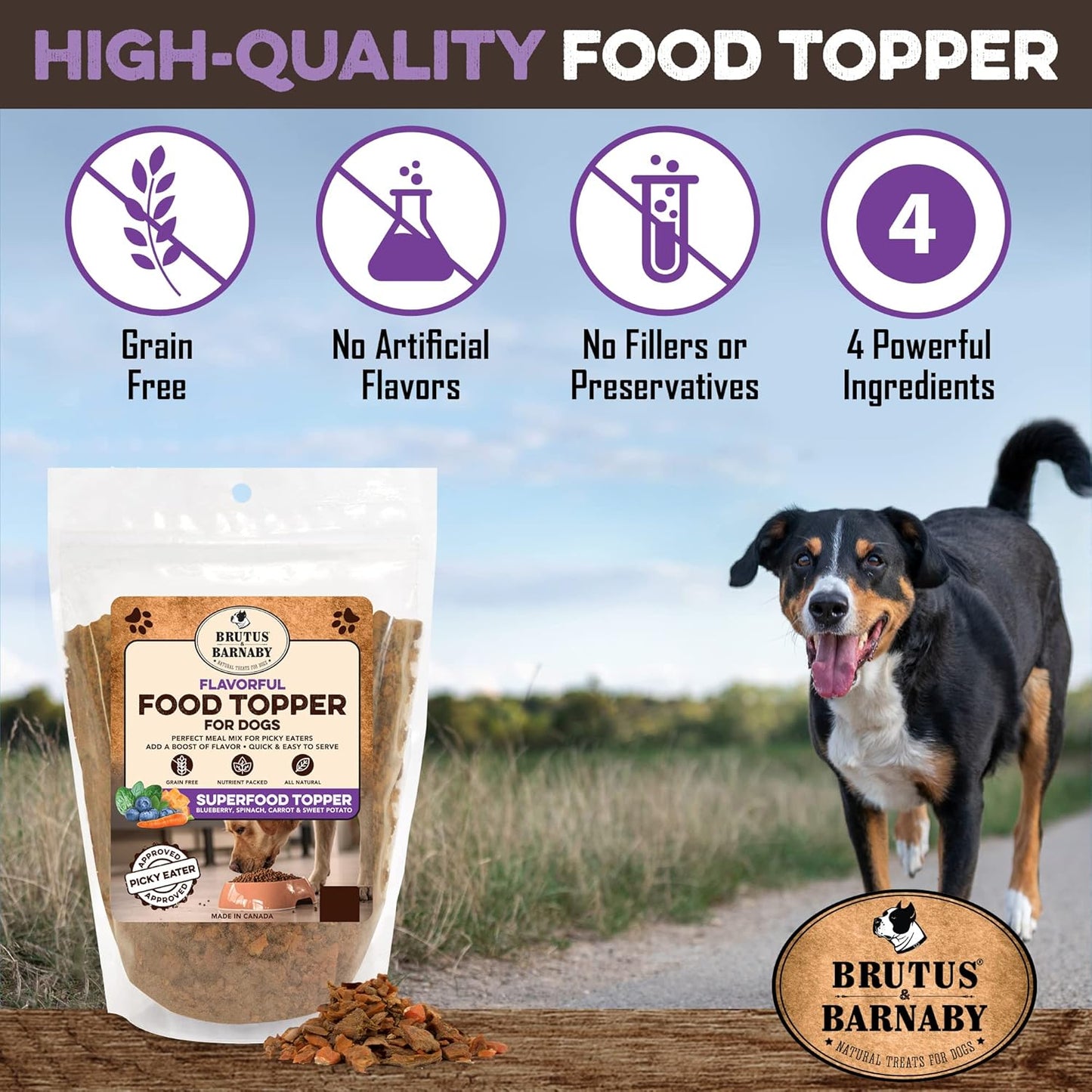 brutus-barnaby-dog-food-topper-with-super-foods-for-picky-eaters---vegan-flavor-packed-mix-with-blueberries-carrots-spinach-sweet-potato---8oz-5
