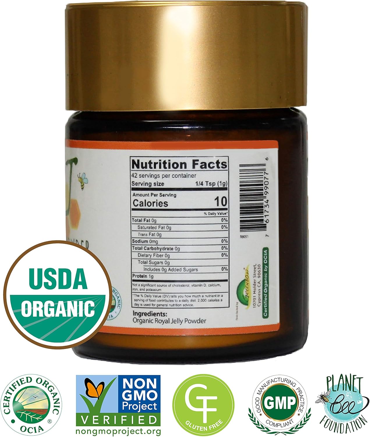 organic-greenbow-royal-jelly-powder---100-usda-certified-non-gmo-gluten-free-freeze-dried---high-nutrition-no-additives-42g-2