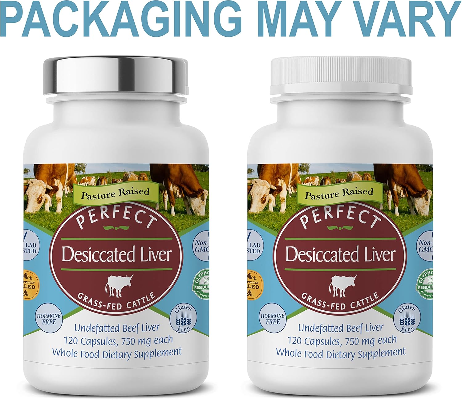 Grass-Fed Desiccated Beef Liver Capsules - Natural Protein & Iron Source, Vitamin A & B Boost - Energy & Immunity Support - Chemical-Free Dairy-Free & Hormone-Free - Espot.com.au