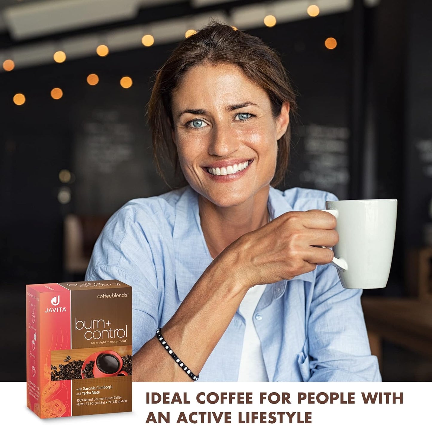 Javita Burn + Control Instant Coffee with Garcinia Cambogia & Yerba Mate for Weight Management - 24 Sticks, 1 Box - Slimming Coffee for Exercise & Keto Dieters - Espot.com.au