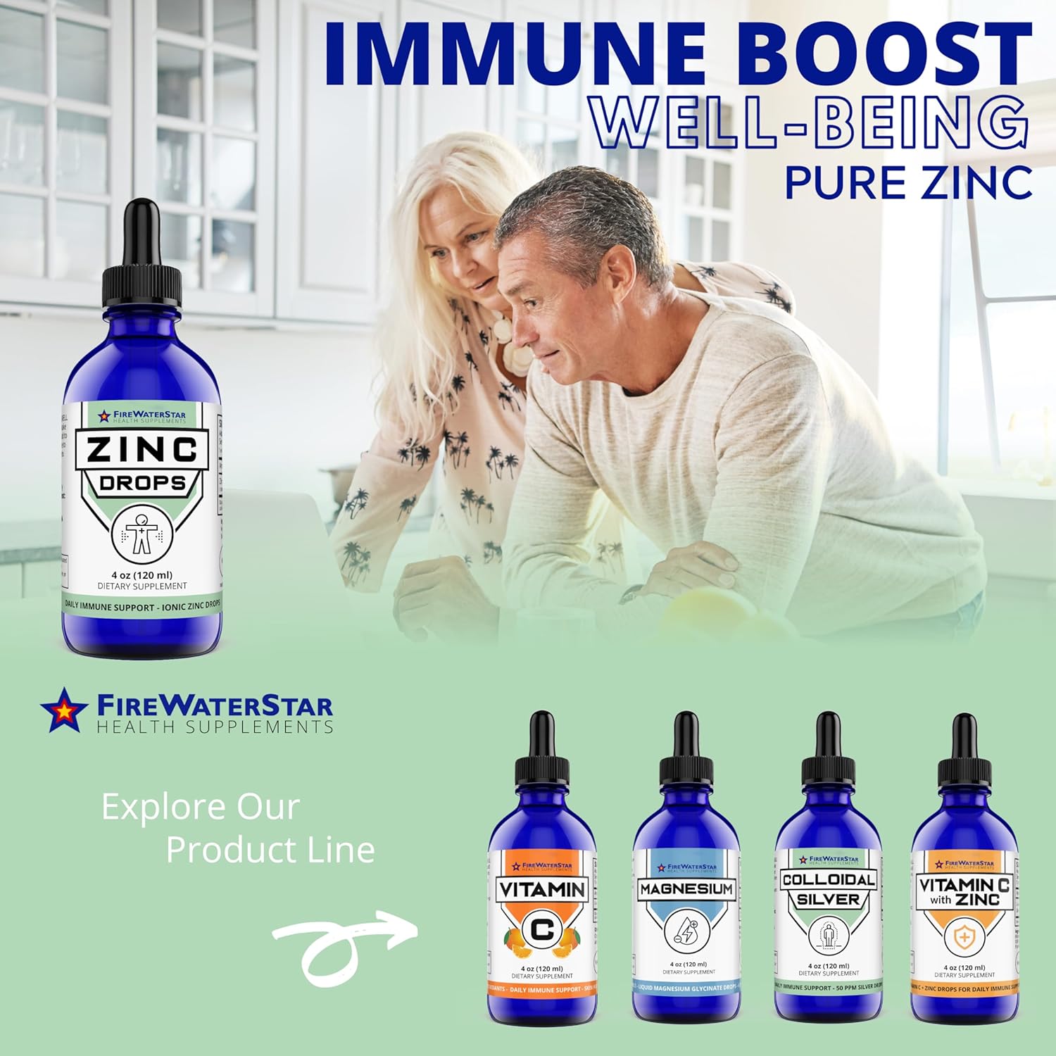 Organic Liquid Zinc Supplement - Immune Support for Adults & Kids - Non-GMO Vegan Drops - 45mg - Boost Immunity, Healthy Skin & Wellness - Espot.com.au