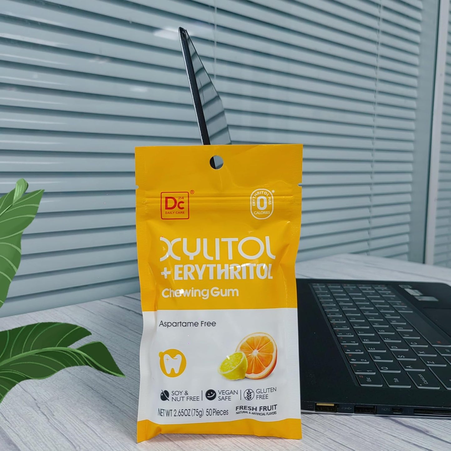 sugarless-xylitol-chewing-gum-with-erythritol---fresh-fruit-flavored-gum---low-calorie-daily-care-gum---aspartame-free-sugar-free-gum---50-pieces-6