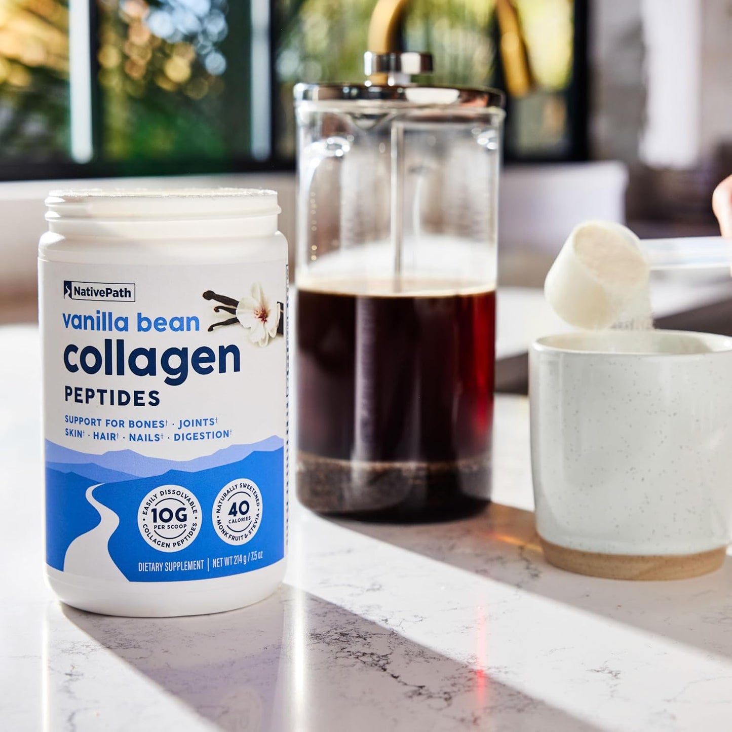 vanilla-bean-collagen-peptides-powder---grass-fed-type-1-3-hydrolyzed-protein-for-hair-skin-nails-bones-joints-digestion---keto-paleo-friendly-gluten-and-dairy-free-214g-7
