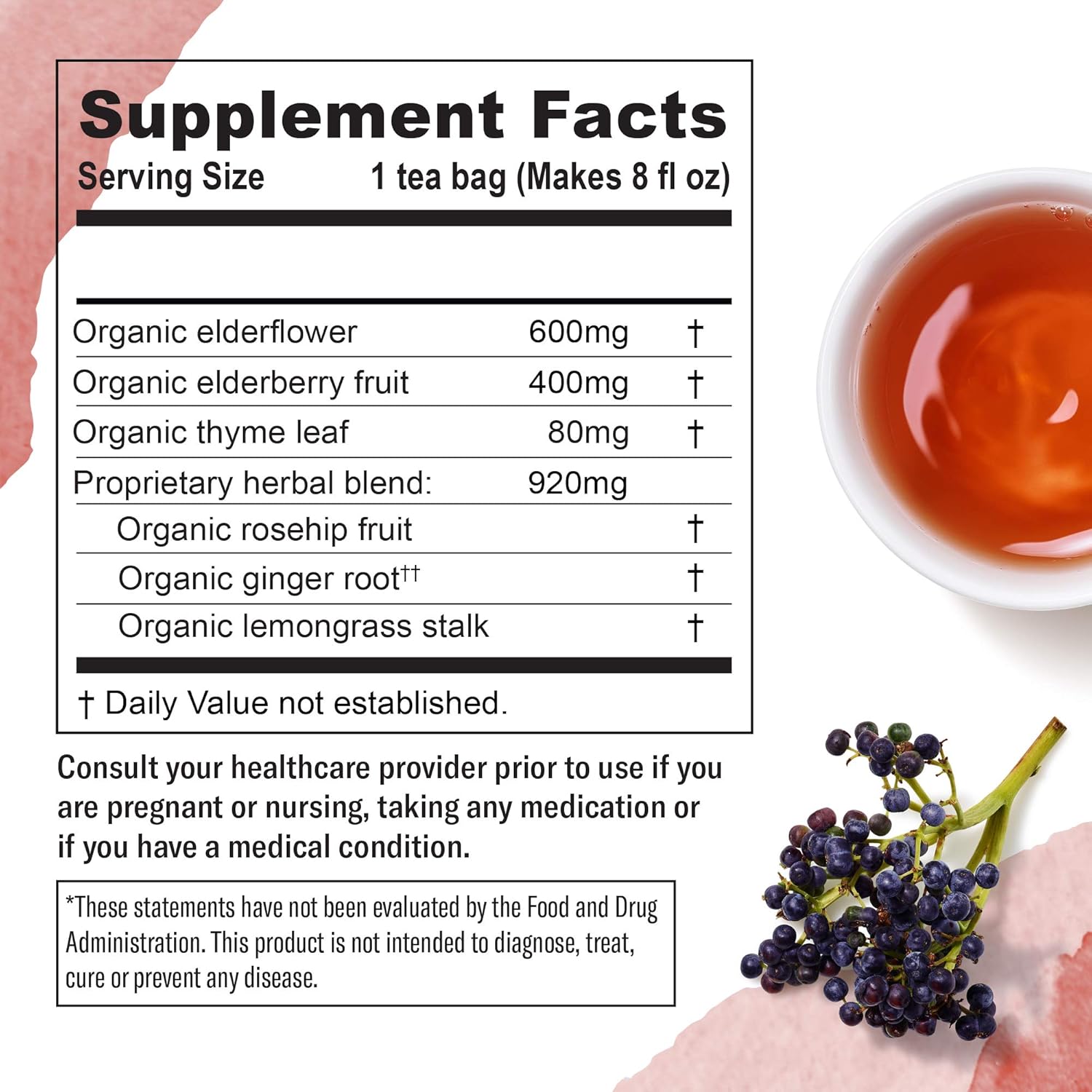 numi-organic-immune-support-tea---pack-of-3-16-tea-bags-each---elderflower-elderberry-rosehips-thyme---caffeine-free-blend-4