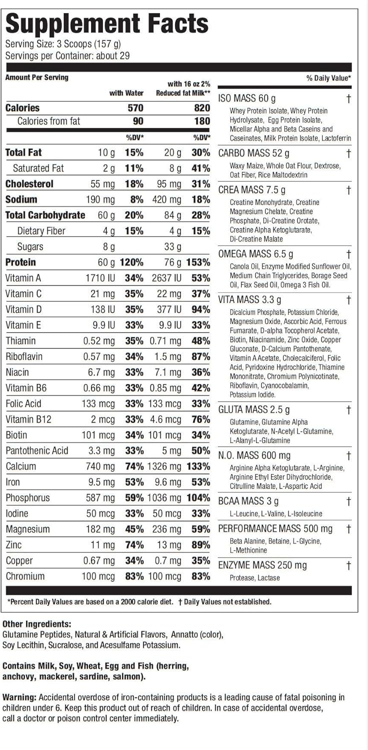 iso-mass-xtreme-gainer---protein-powder-for-lean-muscle-gain-60g-protein-creatine-whey-isolate-10lbs---chocolate-flavor-3