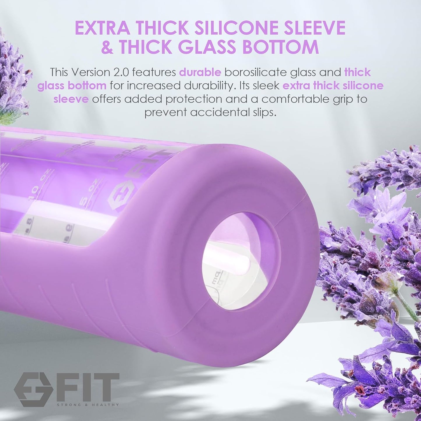 fit-strong-healthy-glass-meal-prep-containers-with-lavender-lids-4-pack-32-oz-and-water-bottle-bundle---2-3-compartment-straw-lid-time-marker-sleeve-8