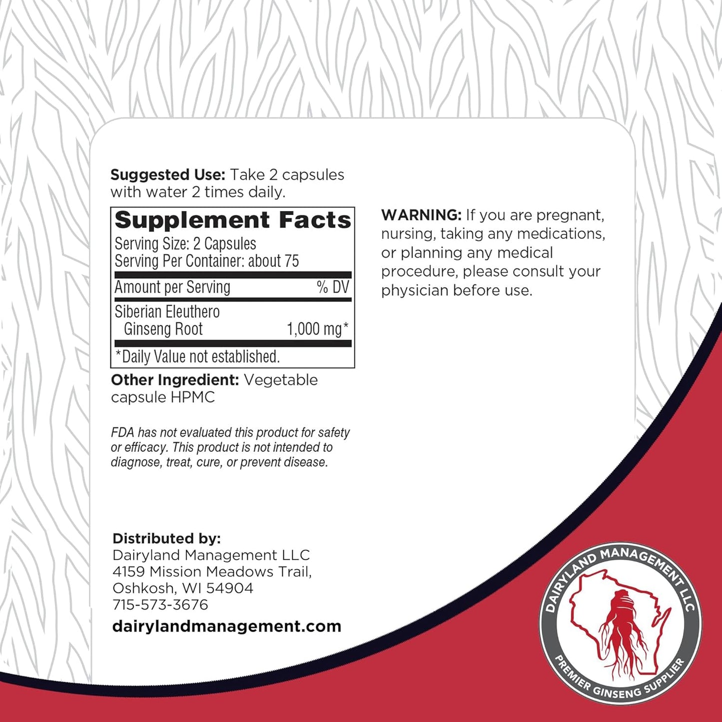 authentic-siberian-eleuthero-root-capsules---150-ct---gluten-free-non-gmo---daily-herbal-supplement-from-dairyland-ginseng-management-4