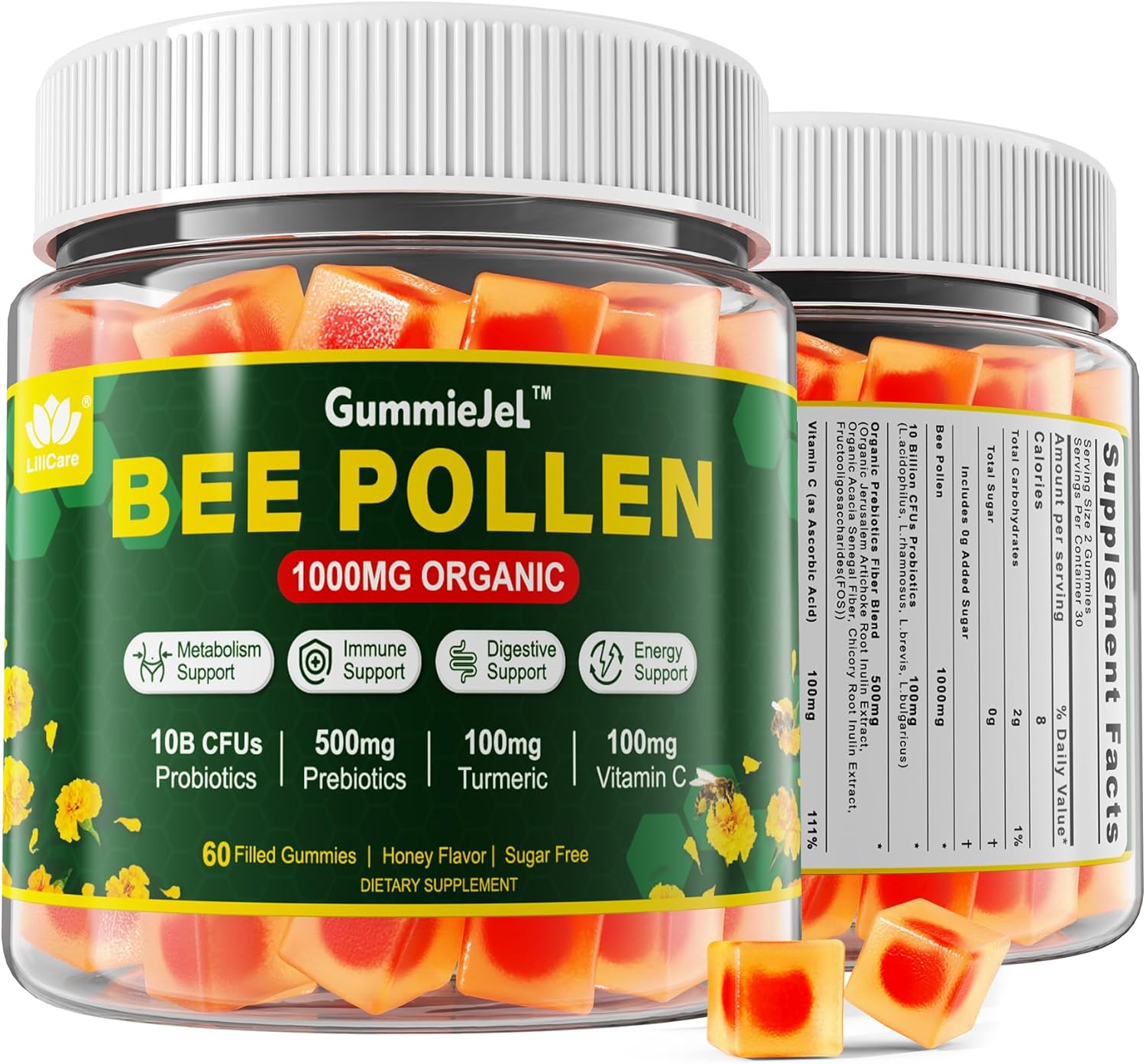 organic-bee-pollen-gummies-with-probiotics-prebiotics-turmeric---digestive-health-weight-support---b-vitamins-antioxidants-amino-acids---1000mg-1