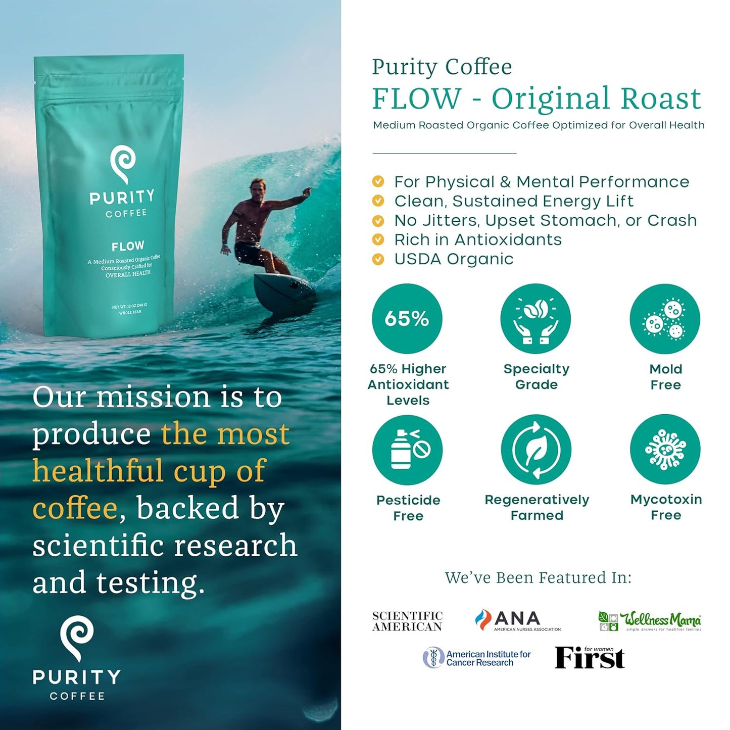 organic-medium-roast-whole-bean-coffee---purity-coffee-flow---usda-certified---specialty-grade-arabica---third-party-tested---12-oz-bag-3