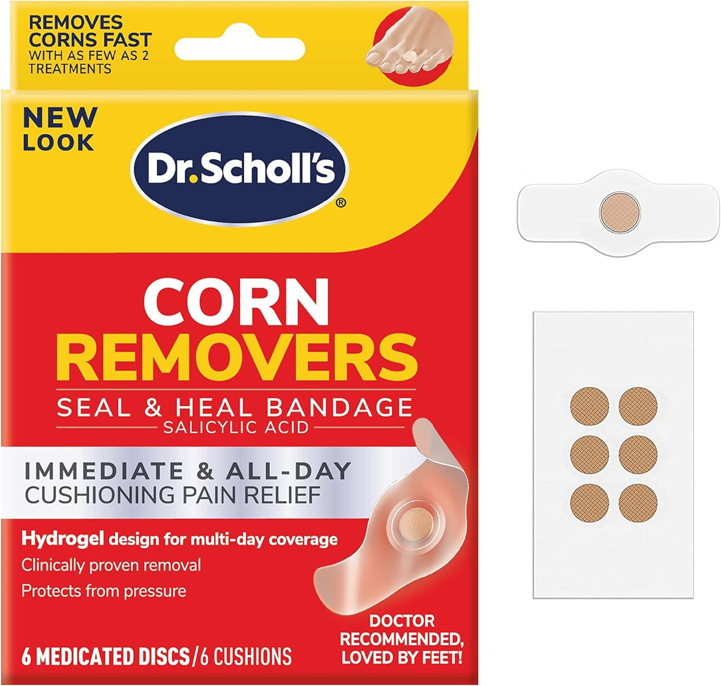 Dr. Scholl's Corn Removers with Hydrogel Technology - 6 ct for Fast Relief and Protection from Shoe Pressure - Espot.com.au