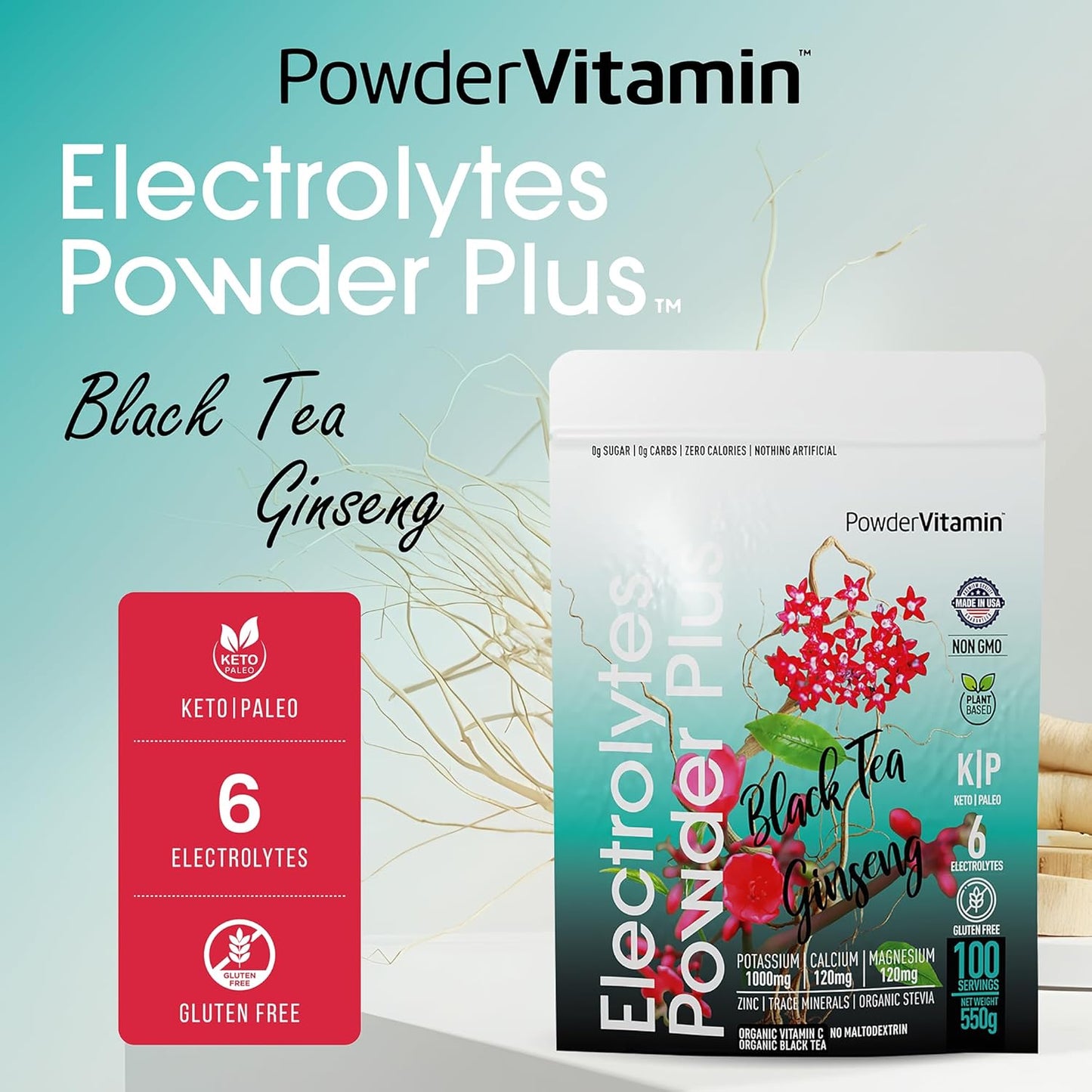 black-tea-ginseng-electrolyte-powder---100-servings-keto-friendly-sugar-free-hydration-powder-with-pink-himalayan-salt-vitamin-electrolytes---1000mg-potassium-120mg-calcium-120mg-magnesium-6
