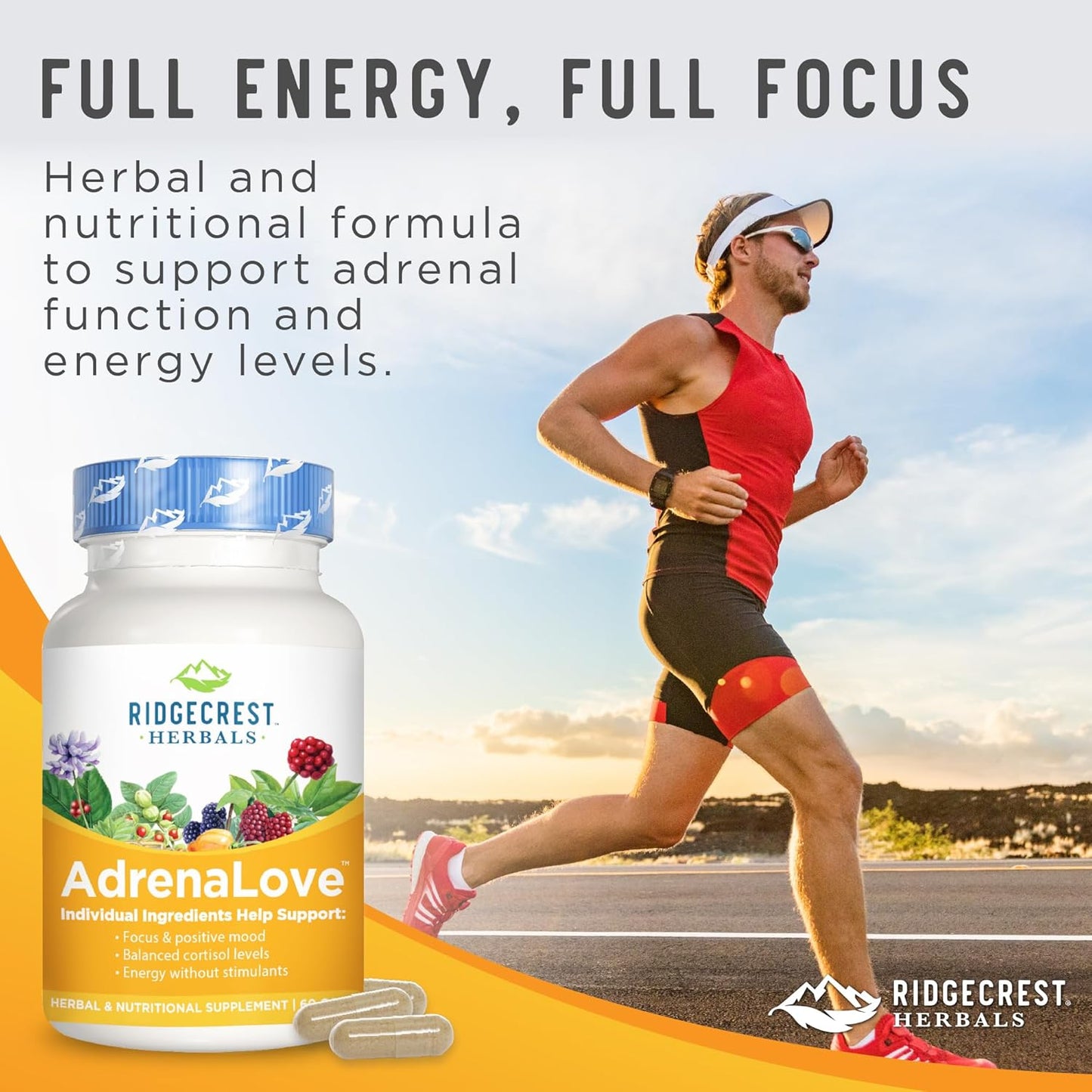 AdrenaLove Adrenal Support Supplement with Adaptogens - 60 Capsules, Stress Relief Formula with Ashwagandha, Ginseng, and B Vitamins - Espot.com.au