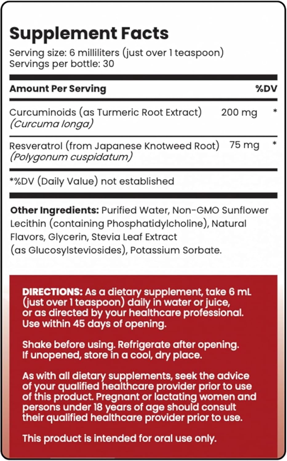 Liposomal Curcumin + Resveratrol Liquid Supplement - High Absorption for Joint Comfort & Overall Well-Being - Espot.com.au