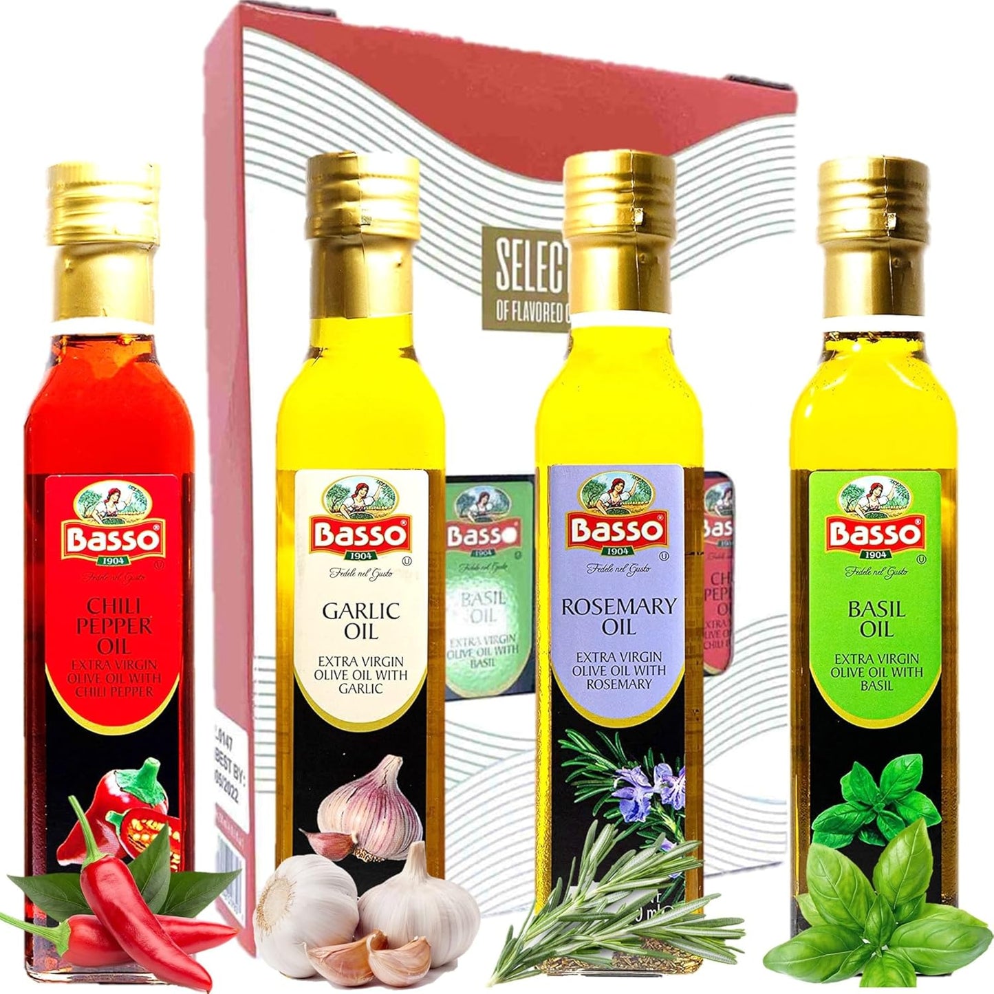 basso-1904-infused-extra-virgin-olive-oil-gift-box-set---first-cold-pressed-variety-pack---4-bottles-x-85-floz-250ml---naturally-infused-for-dipping-tasting-2