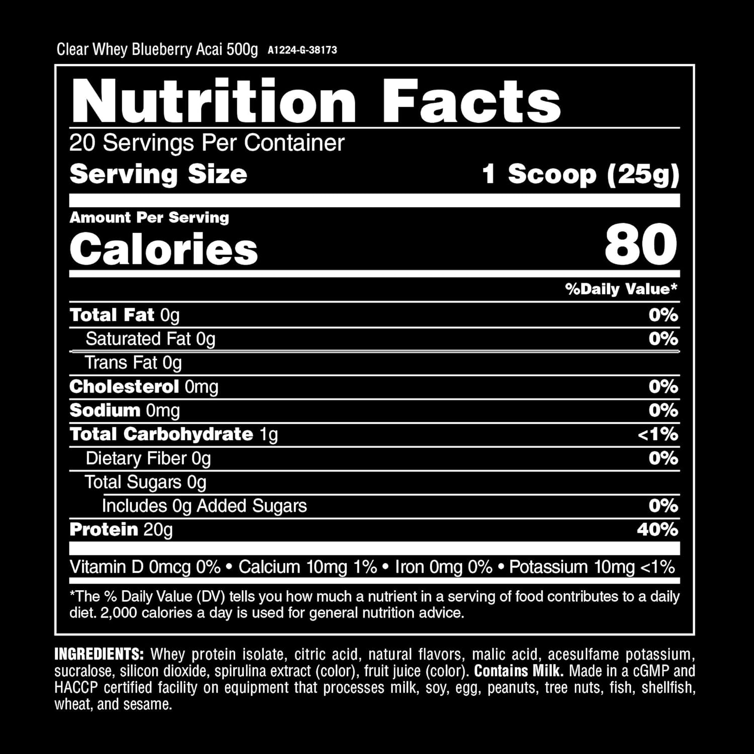 blueberry-acai-clear-whey-isolate-protein-powder---5g-bcaa-easy-to-digest-mix-refreshing-drink-for-men-and-women-500g-20-servings-3