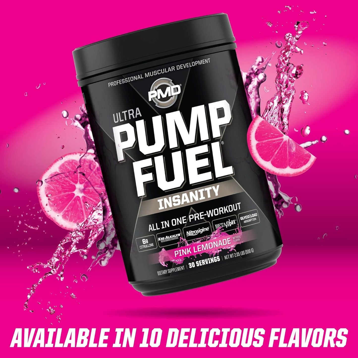 pmd-sports-ultra-pump-fuel-insanity-pre-workout-drink-mix---energy-strength-endurance-recovery---complex-carbs-amino-energy---electric-pink-lemonade-9